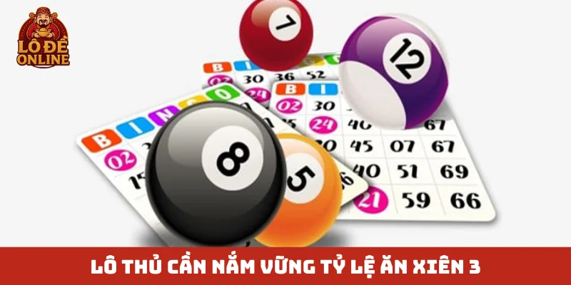 Lô thủ cần nắm vững tỷ lệ ăn xiên 3