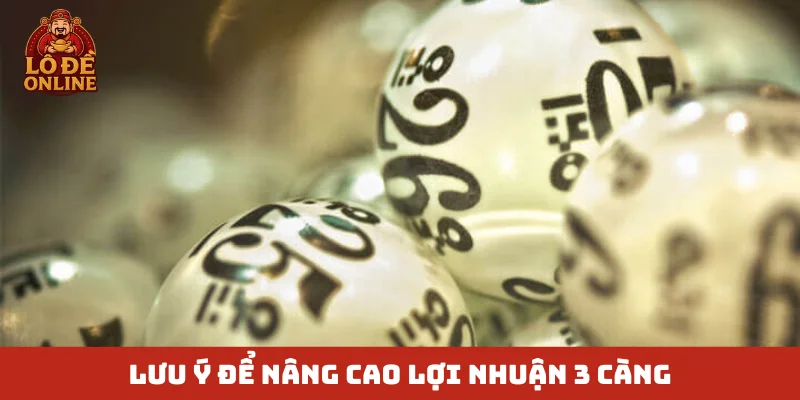 Lưu ý để nâng cao lợi nhuận 3 càng
